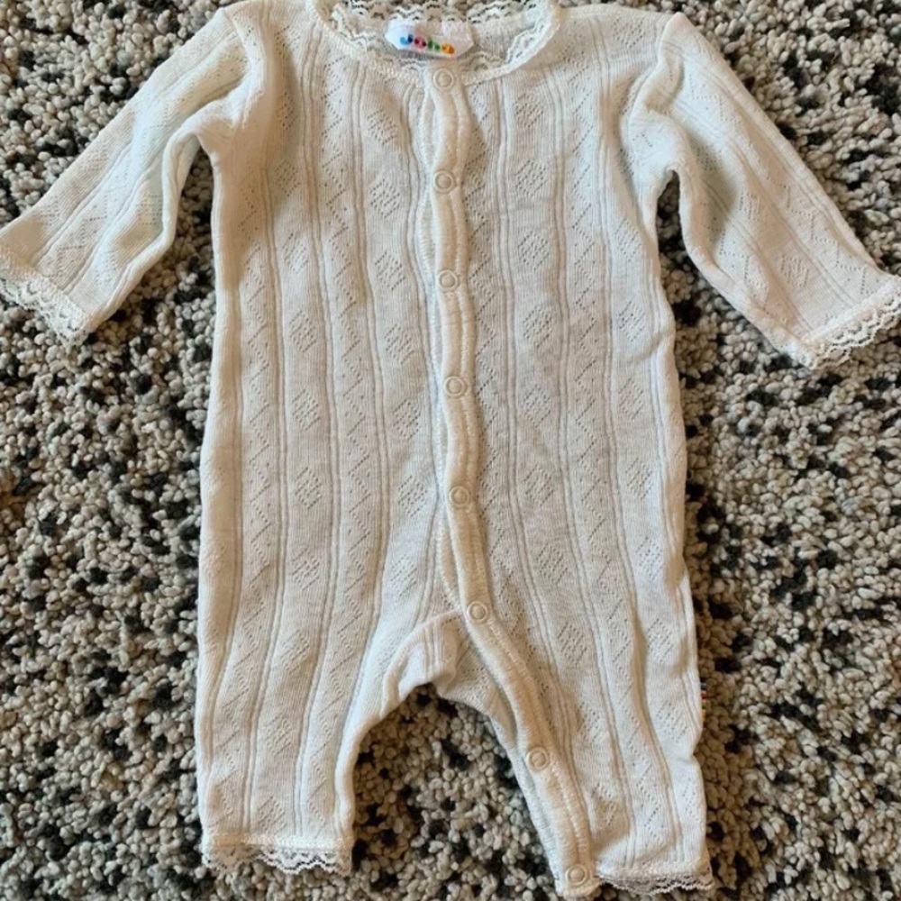 Joha merino wool blend cream outfit one piece